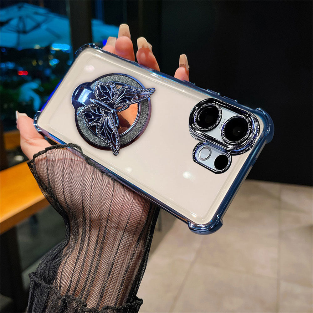 Vivo V60 5G Phone case with dragon design held by a hand wearing black sheer gloves.