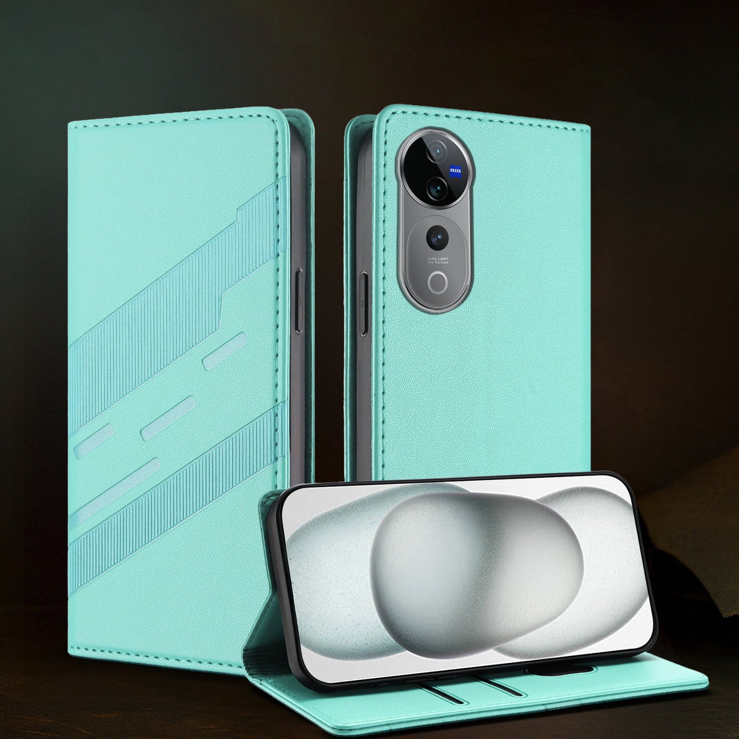 Vivo V40 Pro 5G Magnetic Embossed Multi-Functional Wallet Retro PU Leather Flip Case