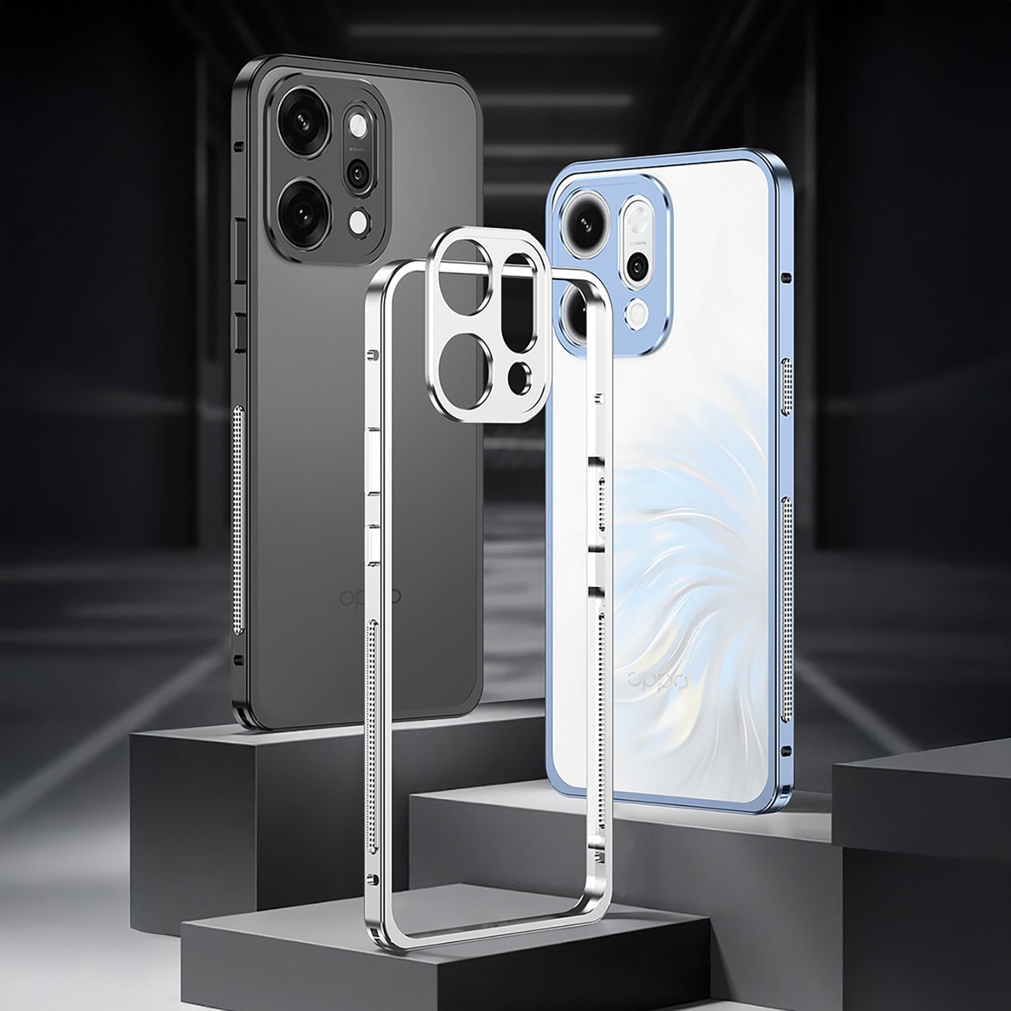 Oppo Reno 14 5G Phone cases displayed on a dark background