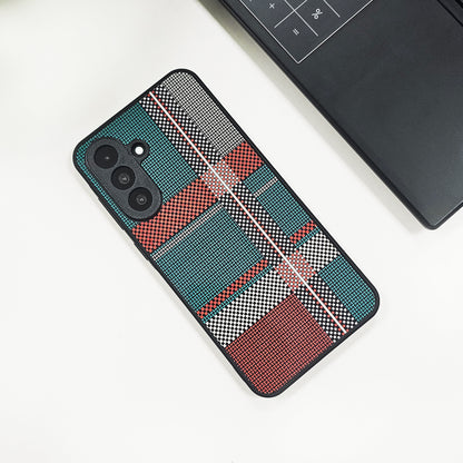 Samsung Galaxy A36 5G Luxury Grid Pattern Glass Back Shockproof Case