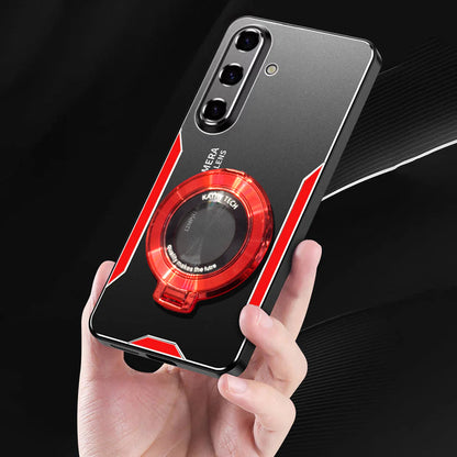 Samsung Galaxy A55 5G Original Luxury Aluminium Metal Magnifier Ring Stand Case