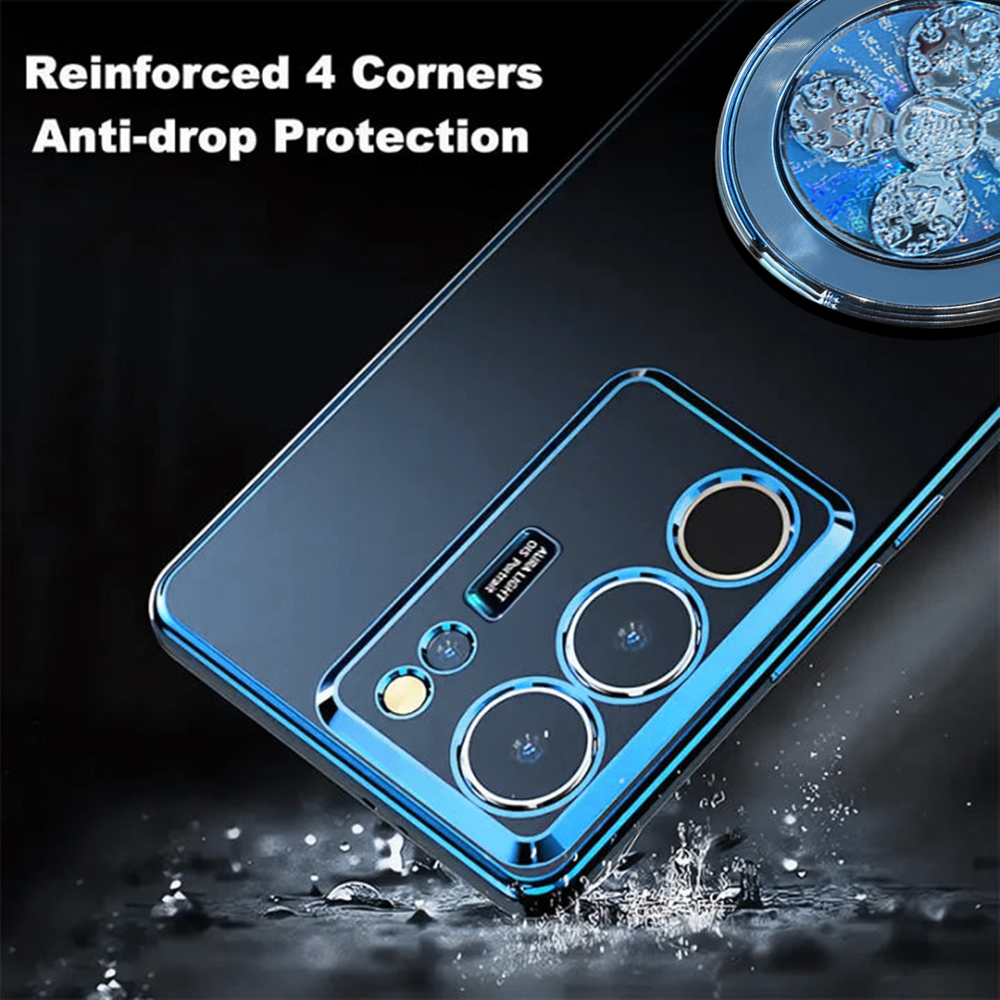 Vivo Y300 5G Electroplating Reflective Fidget Rotating Back Case