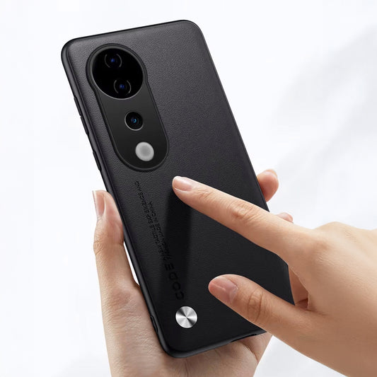 Vivo V40 Pro 5G Soft Vegan Leather Grain Protective Back Case