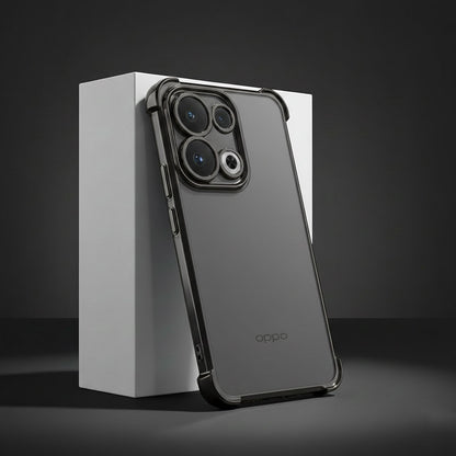 Oppo Reno 13 5G Smartphone with a clear case on a dark background