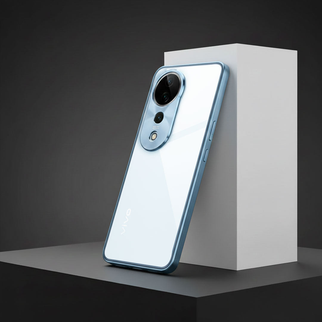 Vivo V40 Pro 5G Aluminium Metal Bumper Shield Transparent Back Case