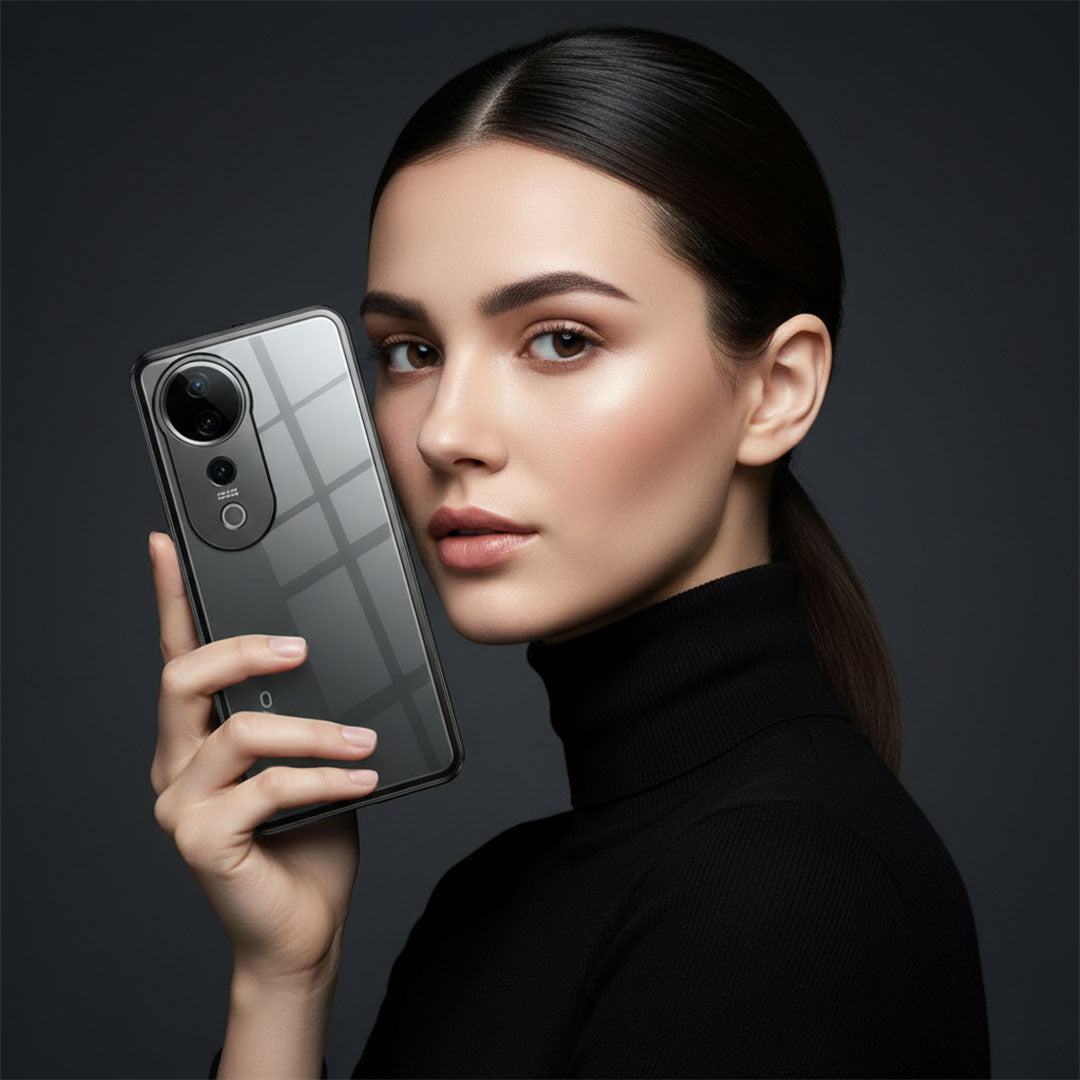 Vivo V40 Pro 5G Aluminium Metal Bumper Shield Transparent Back Case