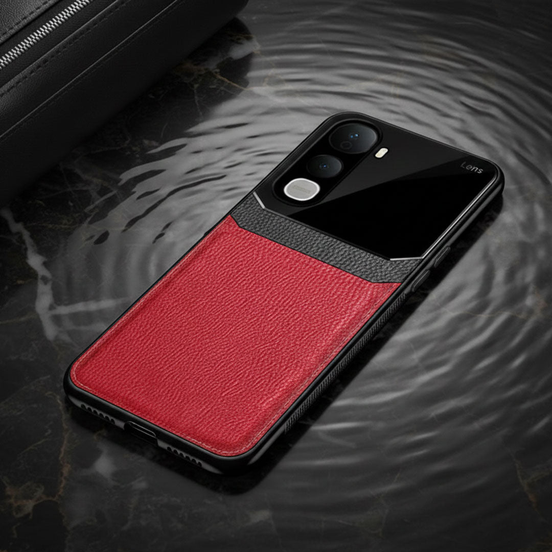 Vivo Y400 Pro 5G Phone case with red and black design on a dark surface