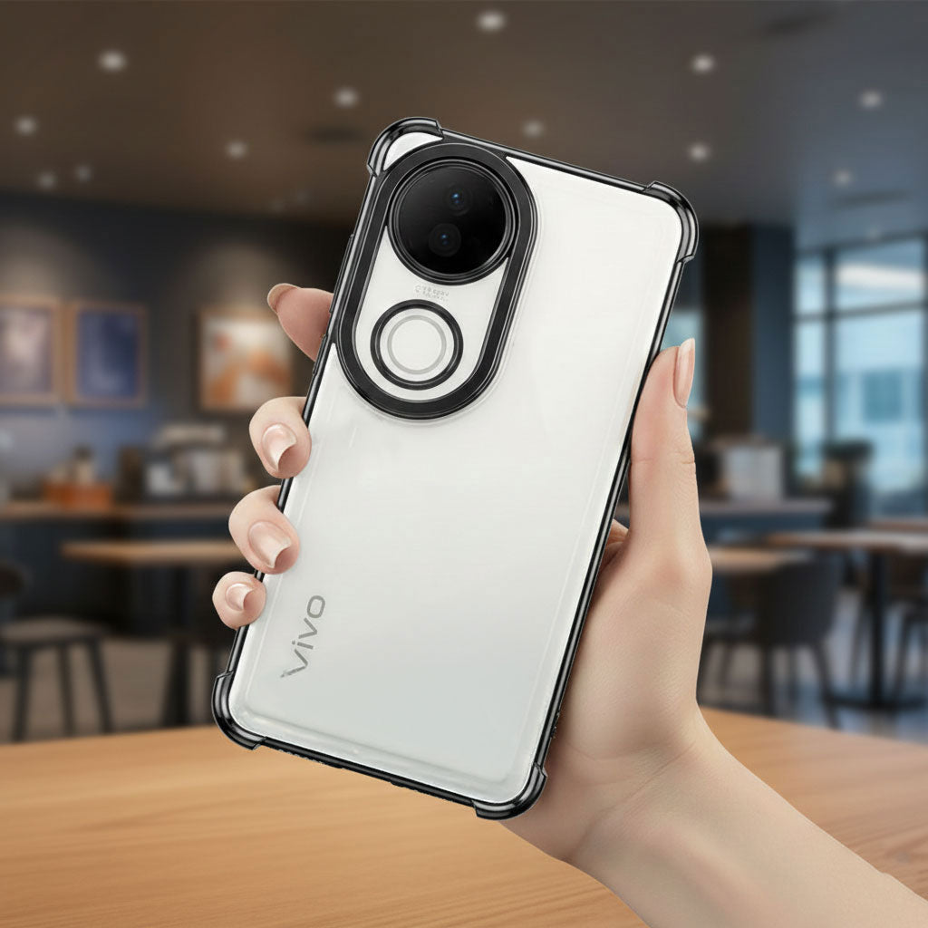 Vivo V50 5G Transparent Shockproof Case With Airbag Corners