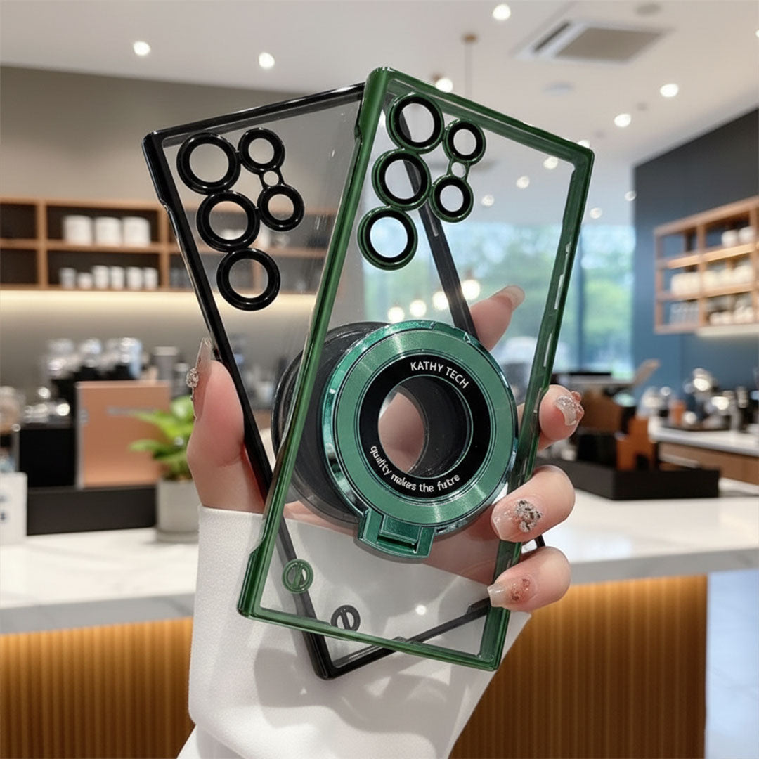 Samsung Galaxy S23 Ultra 5G Luxury Frameless Magnifier Ring Stand Case