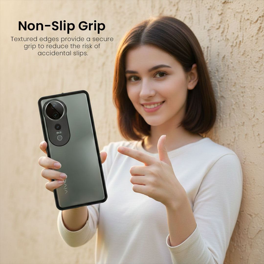 Vivo V40 Pro 5G Aluminium Metal Bumper Shield Transparent Back Case