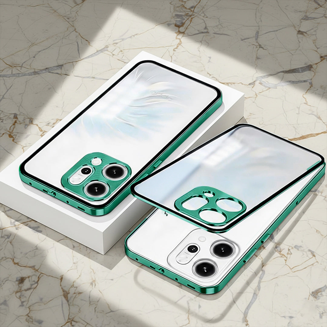 Oppo Reno14 5G Aluminium Metal Bumper Shield Transparent Back Case