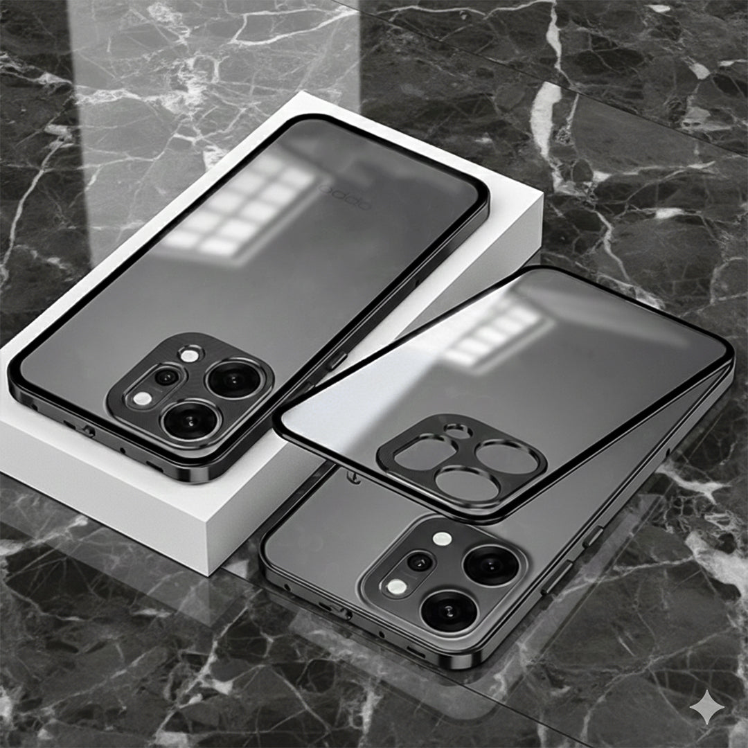 Oppo Reno14 5G Aluminium Metal Bumper Shield Transparent Back Case