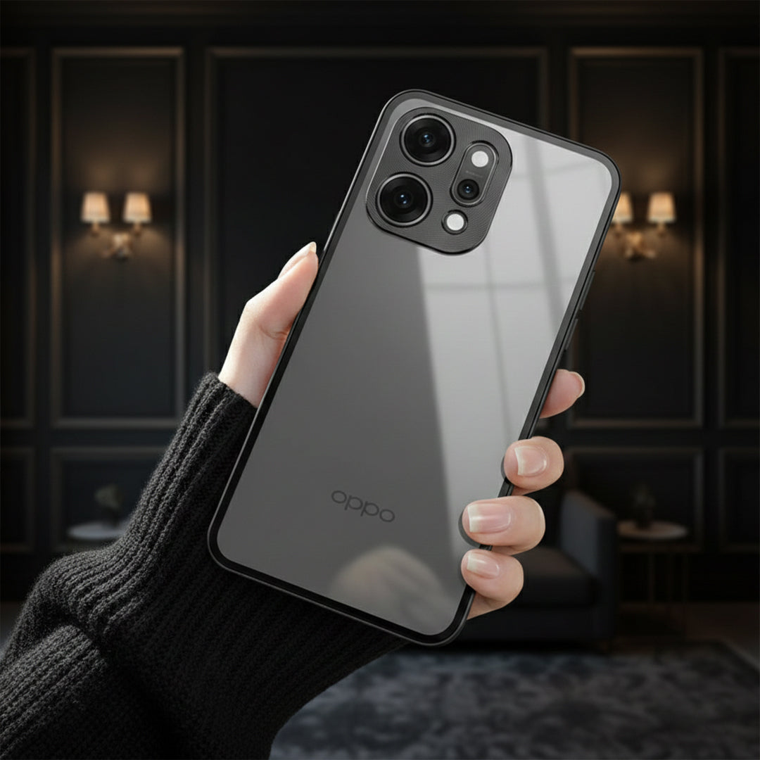 Oppo Reno14 5G Aluminium Metal Bumper Shield Transparent Back Case