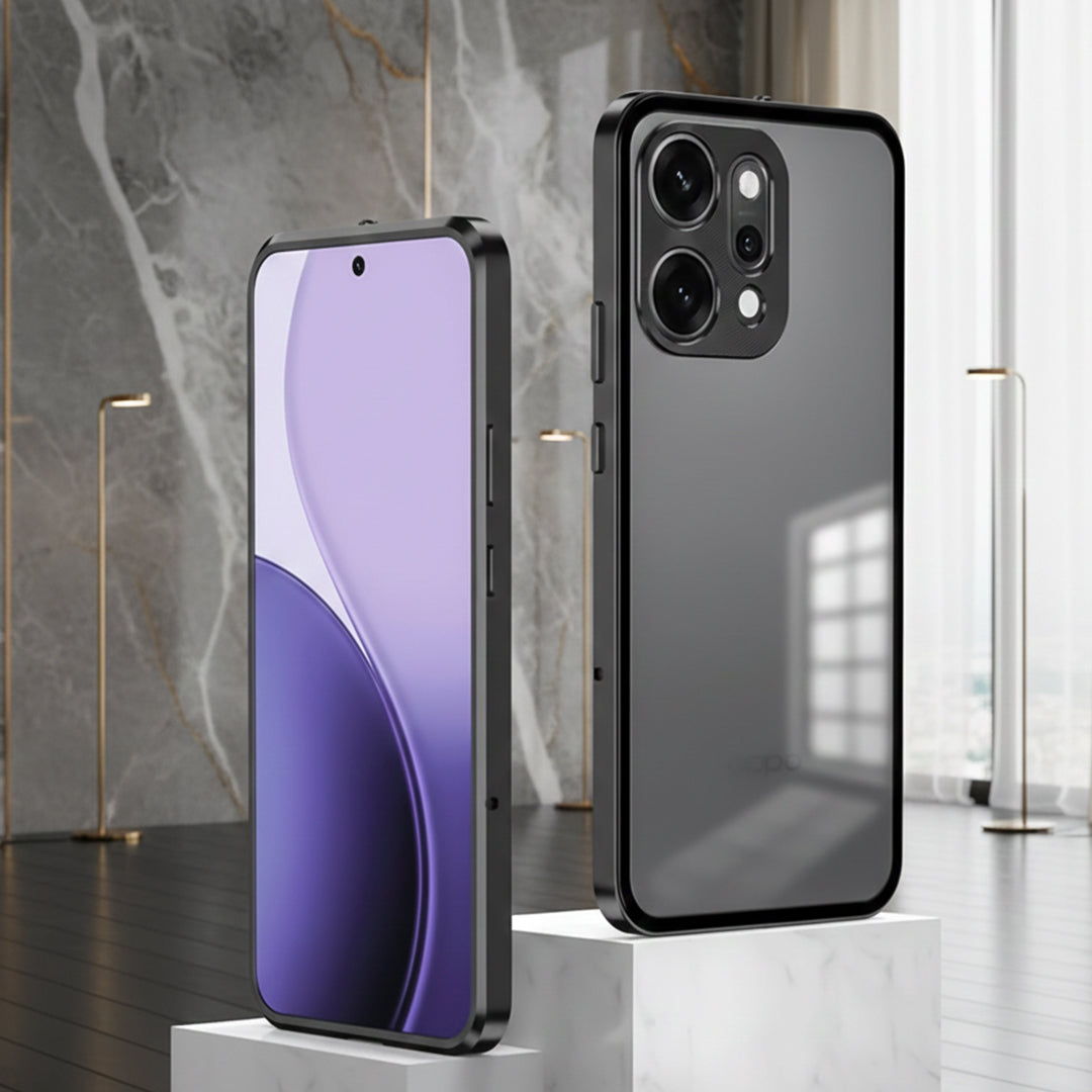 Oppo Reno14 5G Aluminium Metal Bumper Shield Transparent Back Case