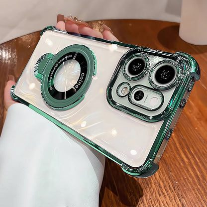 Oppo Reno 14 5G Original Luxury Magnifier Ring Stand Shockproof Airbags Corner Case