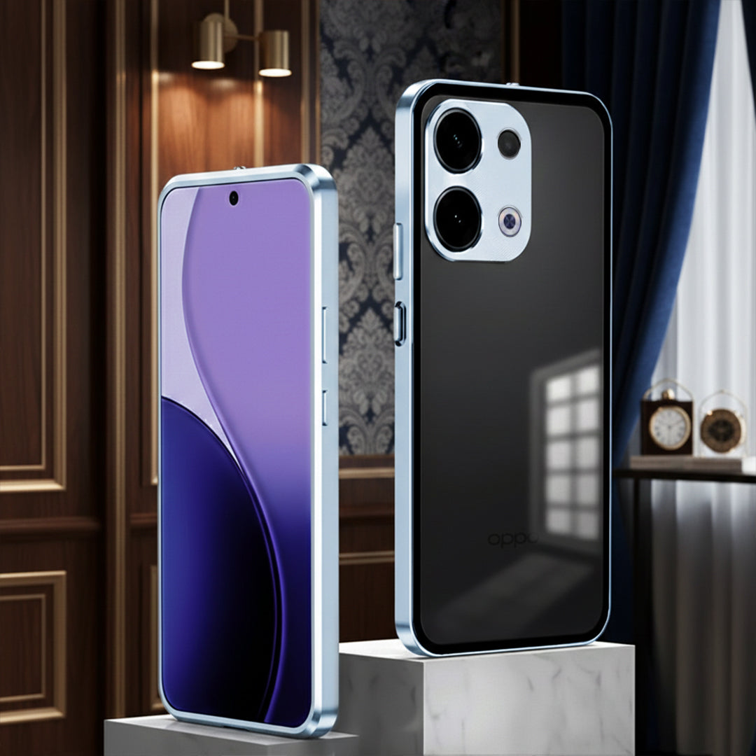 Oppo Reno 13 5G Aluminium Metal Bumper Shield Transparent Back Case