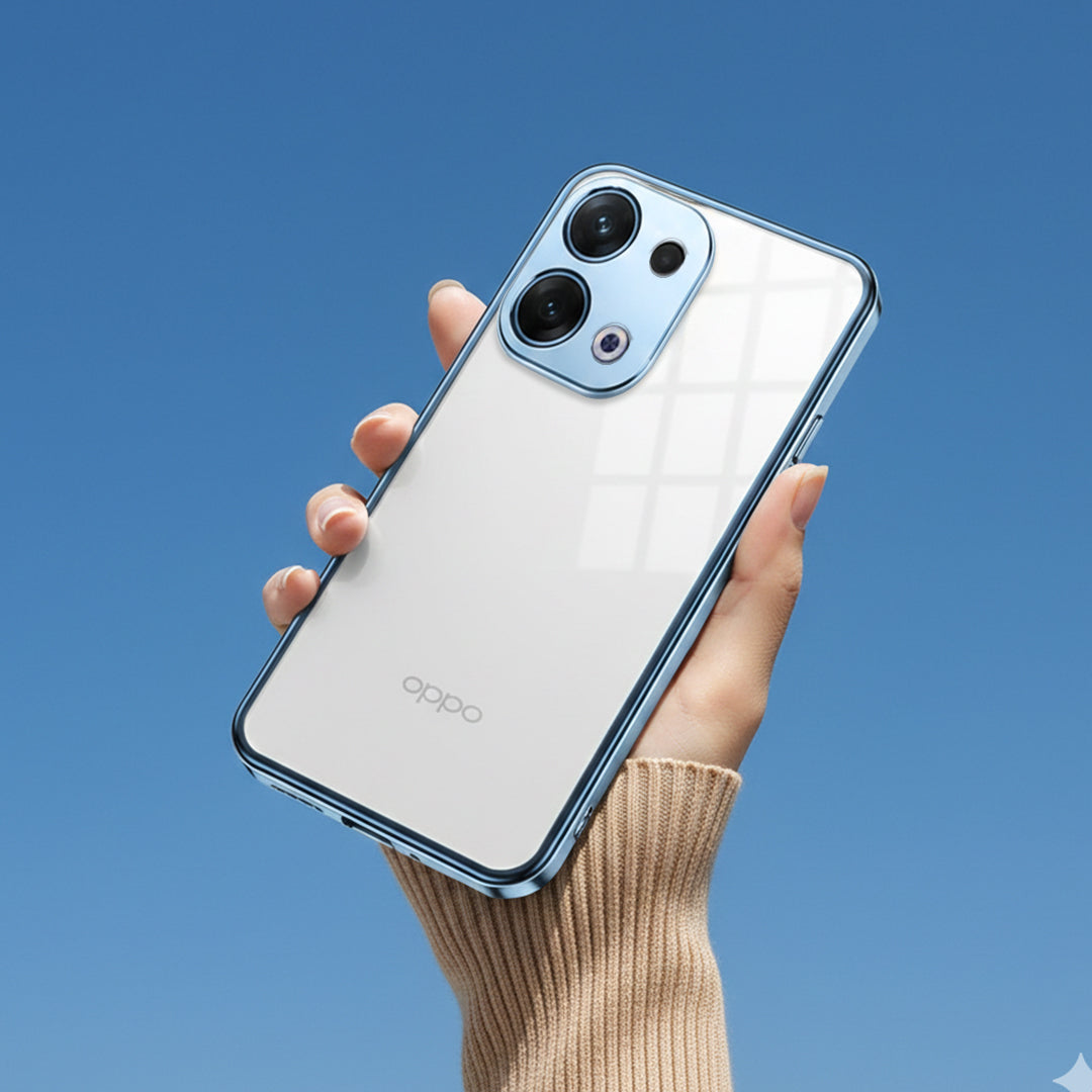 Oppo Reno 13 5G Aluminium Metal Bumper Shield Transparent Back Case