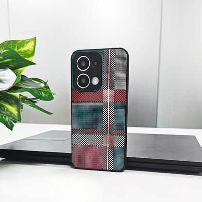 Oppo Reno 13 5G Luxury Grid Pattern Glass Back Shockproof Case