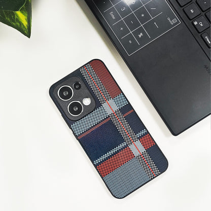 Oppo Reno 13 5G Luxury Grid Pattern Glass Back Shockproof Case