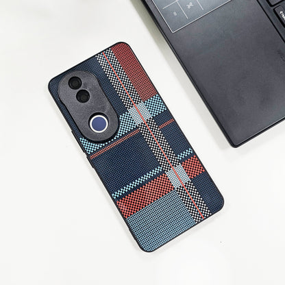 Vivo V50 5G Luxury Grid Pattern Glass Back Shockproof Case