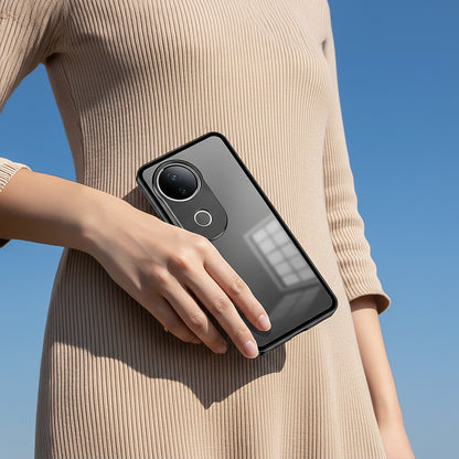 Vivo V50 5G Aluminium Metal Bumper Shield Transparent Back Case