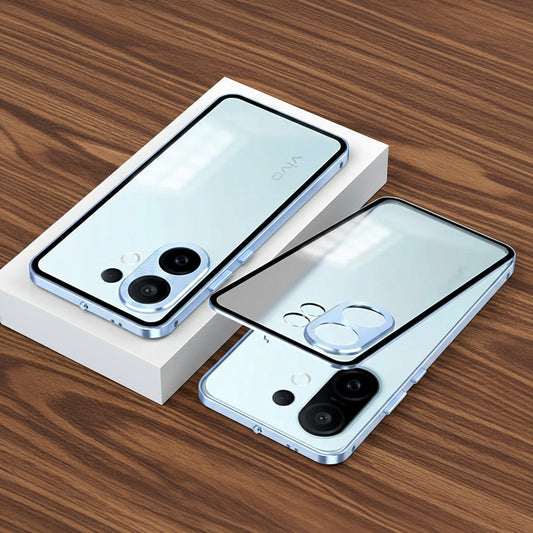 Vivo V60 5G Aluminium Metal Bumper Shield Transparent Back Case