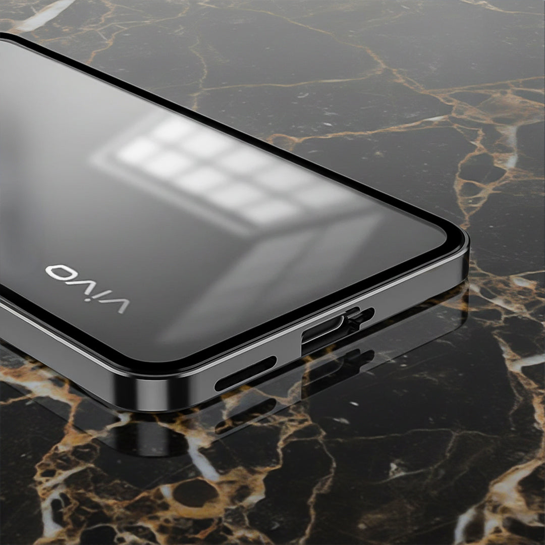 Vivo V50 5G Aluminium Metal Bumper Shield Transparent Back Case