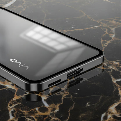 Vivo V50 5G Aluminium Metal Bumper Shield Transparent Back Case