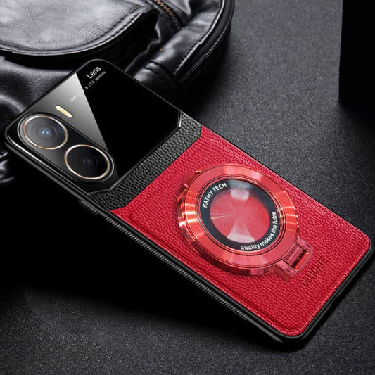 Vivo V29e red leather lens case