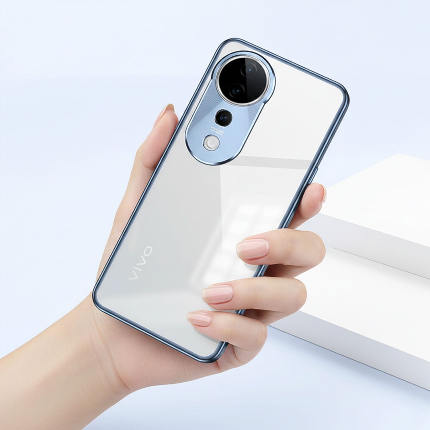 YUXING Cover per Vivo V50 Lite 5G/4G Custodia Trasparente con Pellicola Protettiva Lenti Morbida Ultra Sottile Antiurto Bumper Slim Case - Verde YUXING Cover per Vivo V50 Lite 5G/4G Custodia Trasparente con Pellicola Protettiva Lenti Morbida Ultra Sottile Antiurto Bumper Slim Case - Verde