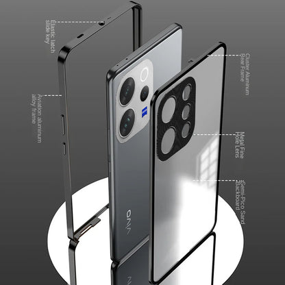 Vivo V70 5G Aluminium Metal Bumper Shield Transparent Back Case