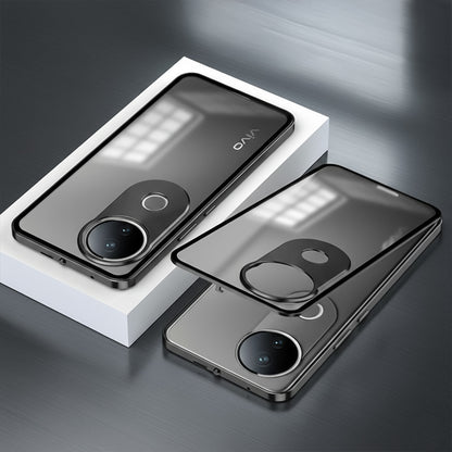 Vivo V50 5G Aluminium Metal Bumper Shield Transparent Back Case